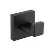 Matte Black Stainless Steel Bathroom Set: Towel Rack, Ring, Shelf, Paper Holder & Square Towel Bar.