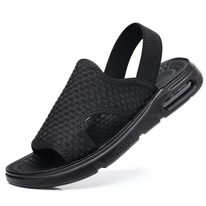 Summer men's round head fabric casual shoes elastic band breathable open-toed men's beach shoes Origin
