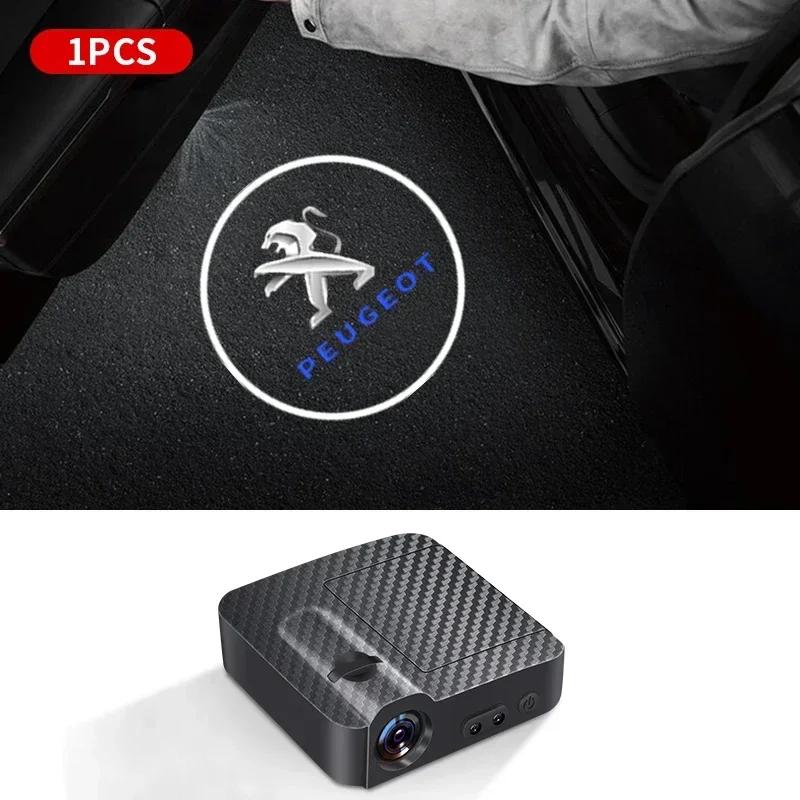 

2026 Hot Car Sticker Car Projector Lamp New Interior Lights LED Courtesy Wireless Accessories For Peugeot 206 208 306 307 308 40