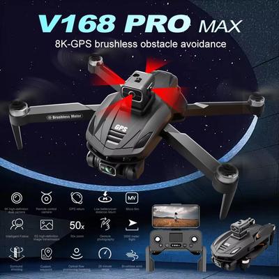 Nový dron V168 MAX 8K 5G GPS/Optical Flow Profesionální HD letecké fotografování ESC Duální kamera Vyhýbání se překážkám Hračka s bezkomutátorovým motorem Kvadrokoptéra