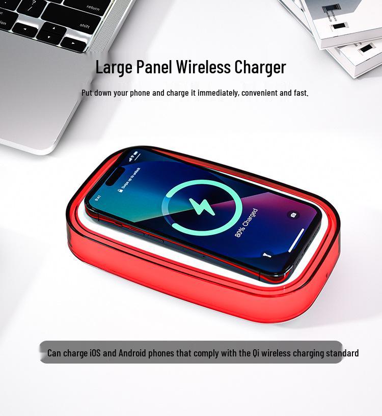 15W Universal Wireless Charger Stand with Desktop Night Light.