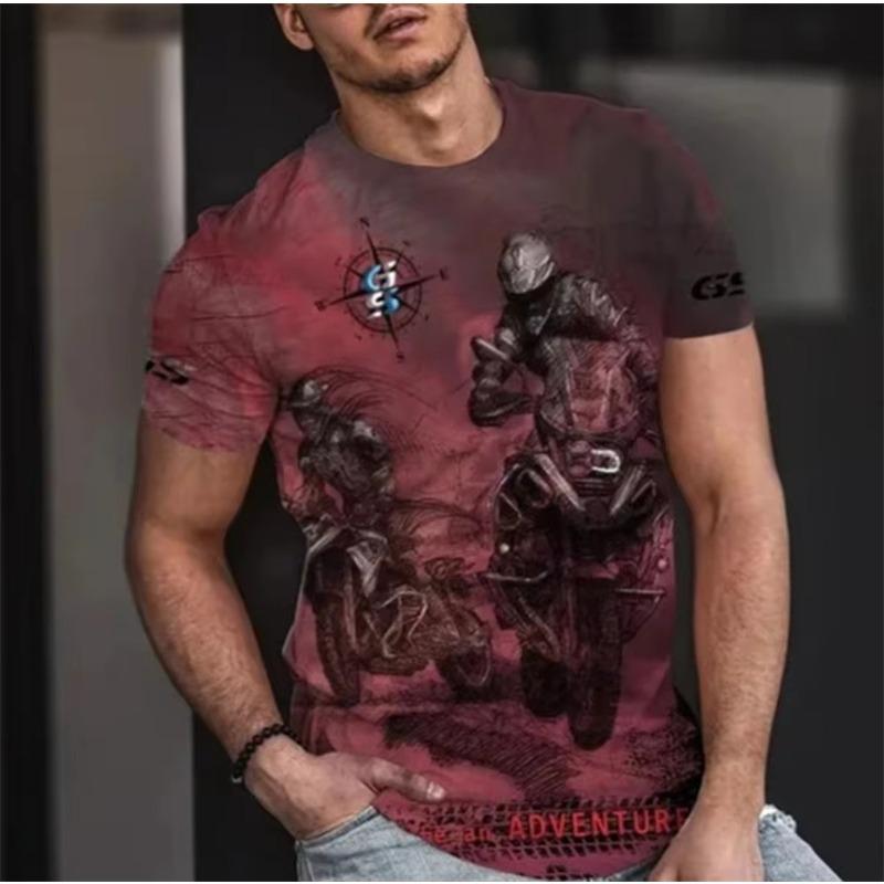 Vintage Motorcycle Adventure T Shirt Summer Street O Neck Classic Loose T-shirt Short Sleeve Casual Oversized Mens Tops