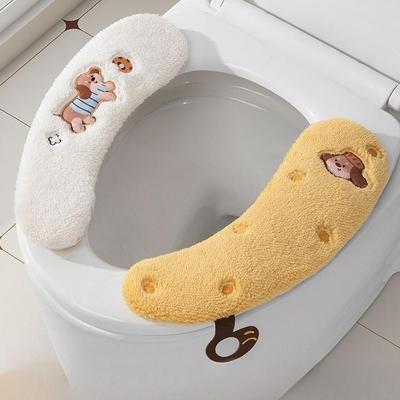 Warm Plush Toilet Seat Cushion Cover - Soft Buttocks Support, Non-Slip, Hand Washable, for All Seasons