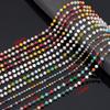 1meter Colorful Ball Beaded Chain Glass Crystal Beads Necklace Chain Accessories for Jewelry Making Components Crafts DIY Supply