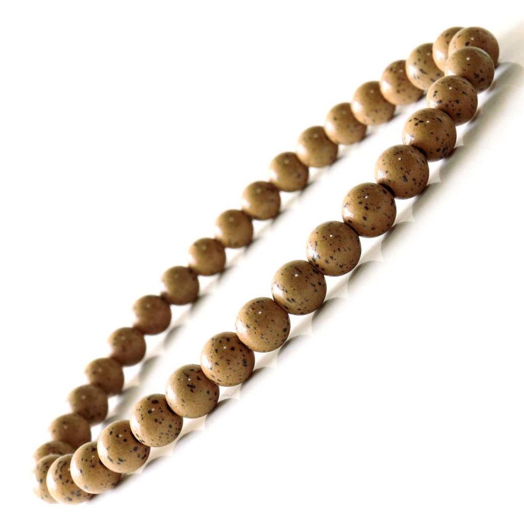 Beitou-stein fra Negative Ion Inner [GULLSTEIN] Armbånd, 6mm, Oransje, Taiwan, Målt, Radium, Hokutolitt, Diameter ca. 16,5 cm