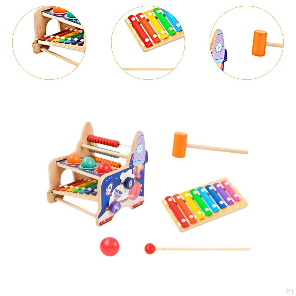 Wooden Hammering Pounding Toy Multifunctional Set Motor Skill Knocking