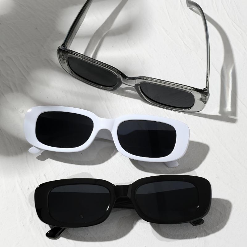 3pcs Men'S Square Cat Eye Fashion Glasses Casual PC Polycarbonate Frame and Lens Full Rim for Party