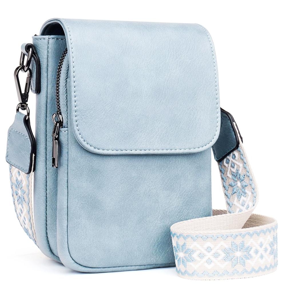 Fashionable New Retro Pu Leather Women's Wide Shoulder Strap Single Shoulder Crossbody Bag with Lid Small Square Bag