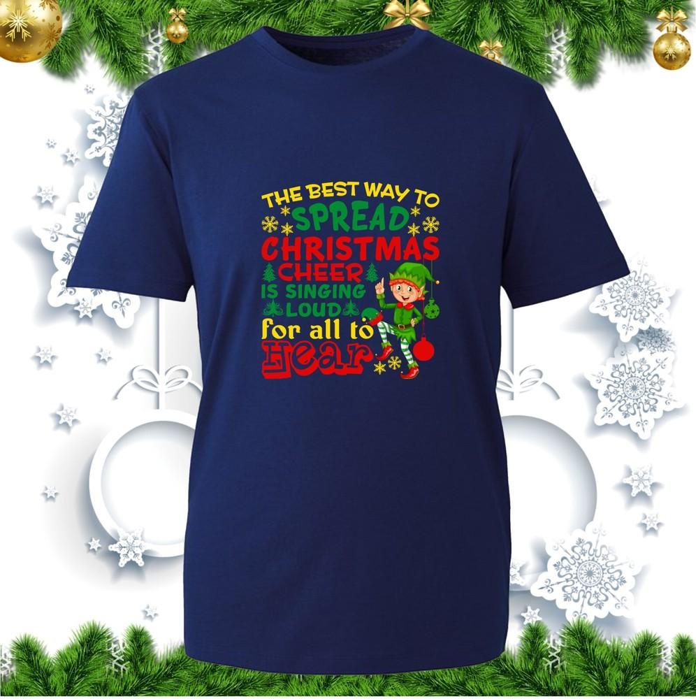 The Best Way To Spread Christmas Cheers TShirt Xmas Elf Winter Festival Tee Top S