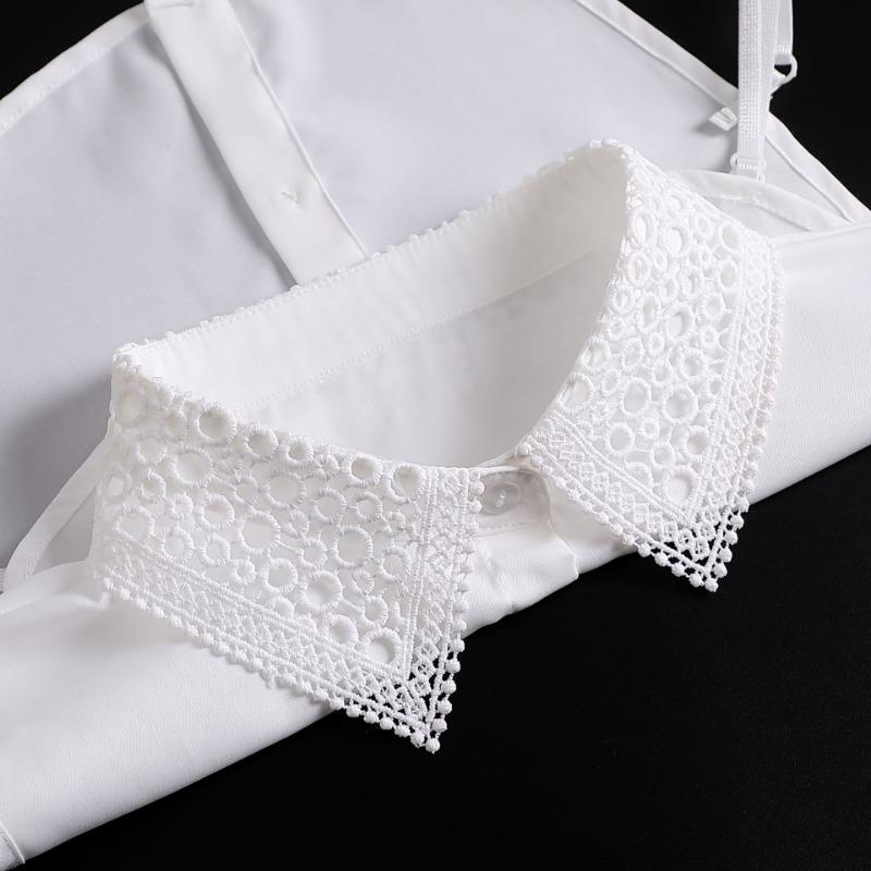 Perfect Match Hollow Lace Chiffon Fake Collar For Womens Half Shirt Blouse Sweater Detachable Shirt Collar False Lapel Top Collars Decor