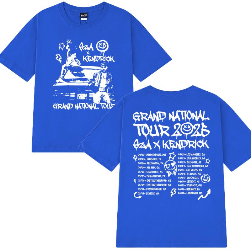 Nové Kendrick Lamar SZA Grand National Tour 2025 Tričko Pánské Dámské vintage Hip Hop streetwear Unisex Bavlna krátký rukáv trička