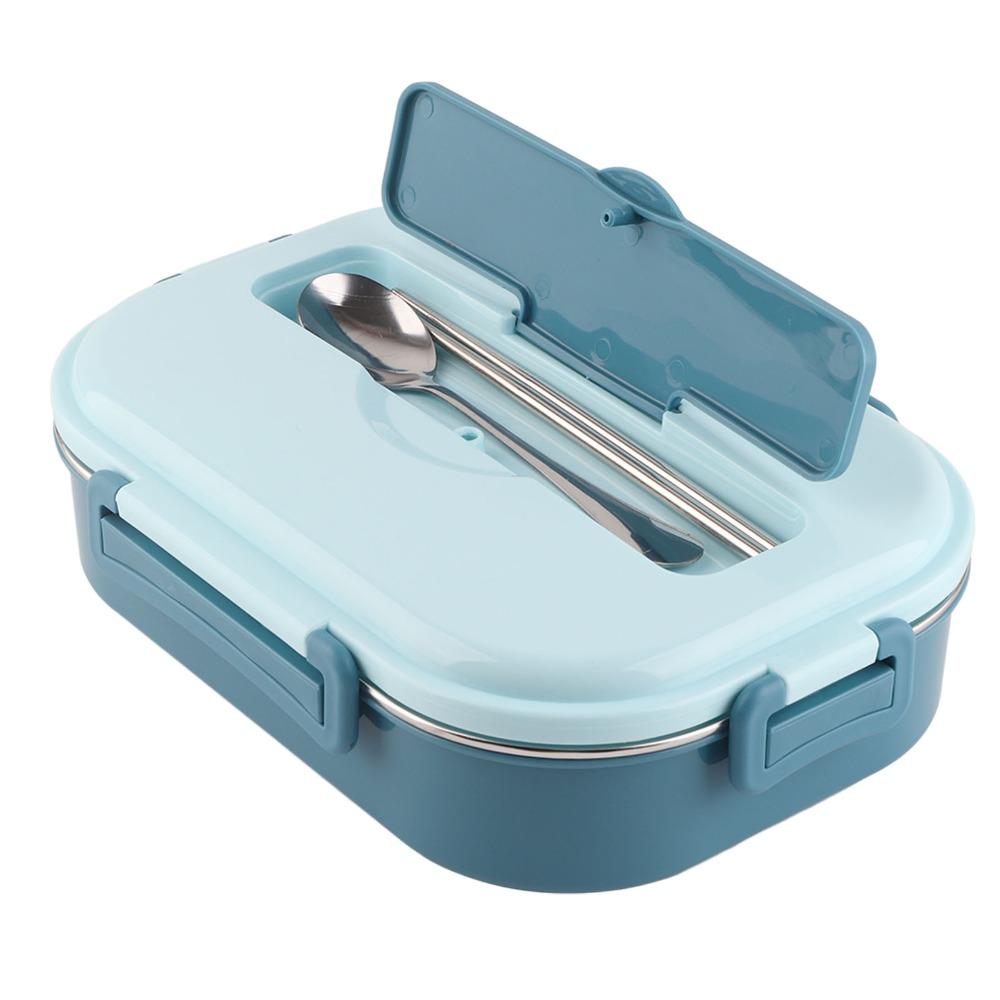 Includes Soup Bowl Portable Bento Box 4-Compartment Food Storage Container Office Use