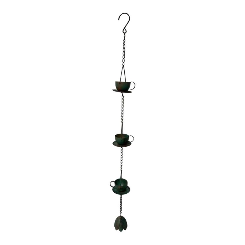 

Creative Cup Pattern Rain Chain Chinese-Styles Eaves Water Drainage Chain for Outside Display and Drainage 1