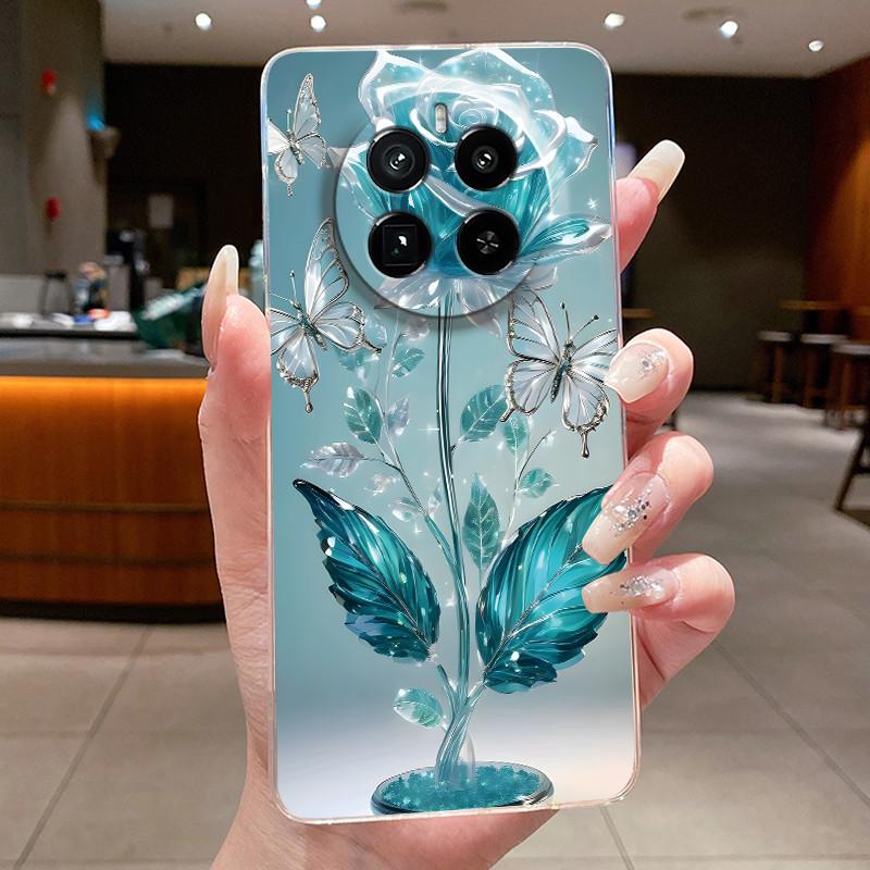 Case For Realme GT 5 Pro Casing Luxury Butterfly Flower Clear Soft TPU Silicone Back Cover For Realme GT5 Pro GT5Pro Phone Cases