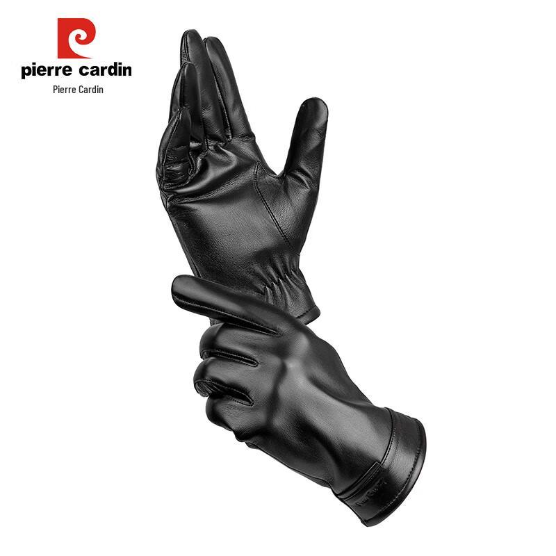 Pánské podzimní/zimní teplé kožené rukavice Pierre Cardin s dotykovou obrazovkou