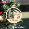 1pc Custom Wooden Round Ornament, Christmas Tree and Snowman Styles,Christmas Decoration, Durable Ornament, Holiday Party Decor