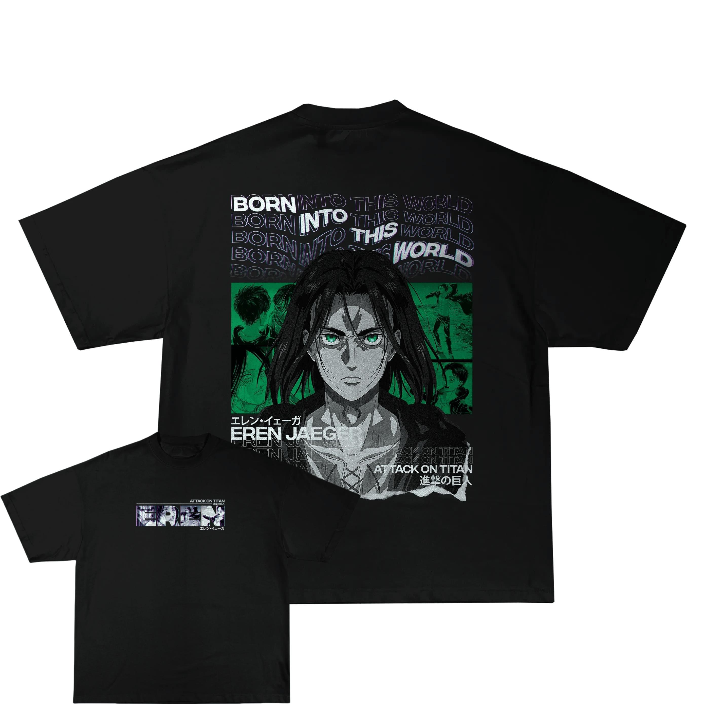 Японское аниме Атака Титанов Летняя Мужская Женская Хлопковая Футболка Высококачественная Спортивная Эрен Йегер Атака Титанов Футболка S