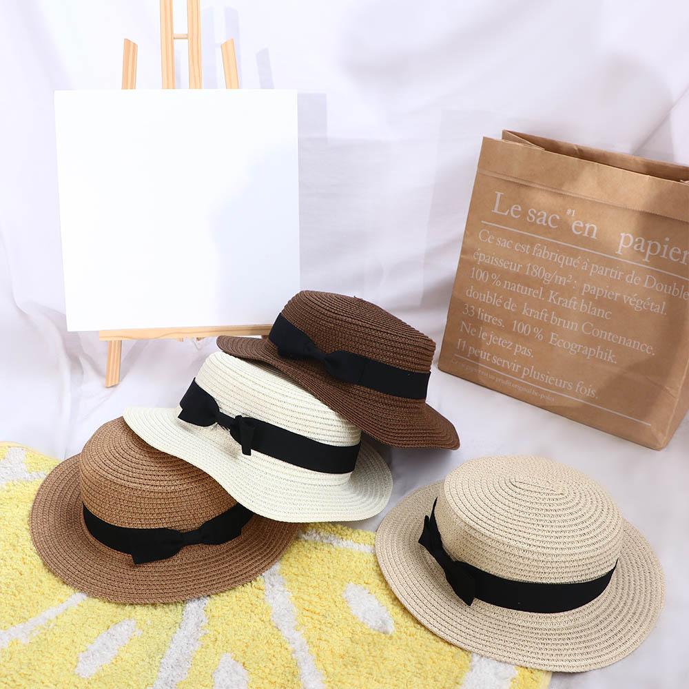 Beach Cap Sun Visor Sunscreen British Style Flat Hat Straw Hat Top Hat Sun Hat Weave Sun Cap