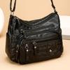 Fashionable Multi Zipper Crossbody Bag, Soft Vegan Leather Shoulder Bag, Women's Multi Pocket Handbag Wallet