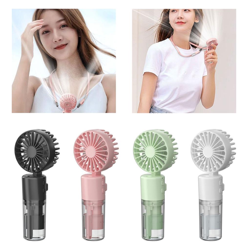 Portable Foldable Neck Fan Water Spray Fan Handheld Fan Rechargeable Fan Misting Humidifier Fan Desktop Fan Plastic Fans