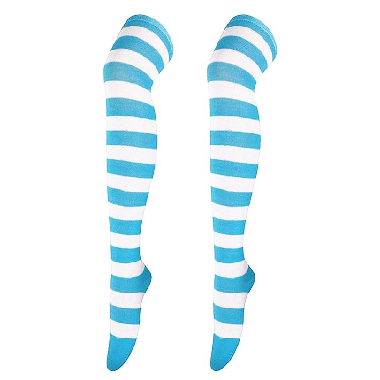 Damen Gestreifte Overknee Oberschenkelhohe Lange Socken für Weihnachts-Feierparty