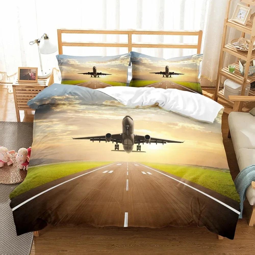 

Comforter 3D Bed Airplane Blue Sky Printed Queen Size Bedding For Boys Kids Aircraft Planes Home Textile De Bedding Comforter (quilt)-EU Single(135*200cm)3pcs