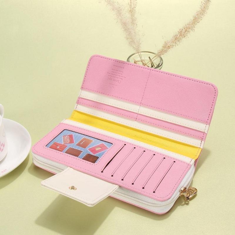 Portofele pentru femei de înaltă calitate, din piele, pentru femei, cu monede, poșetă pentru doamne, cu suport pentru carduri de culoare caramelă, telefon