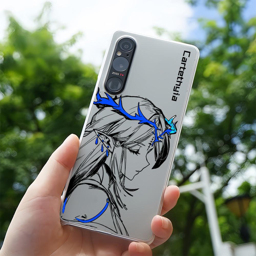 For Sony Xperia 1 II , Xperia 1 III IV V Xperia 5 II , Xperia 5 III , Xperia 10 II III V Sketch Cartethyia Hard Slim Half-wrap Phone Case Shockproof Xperia 1