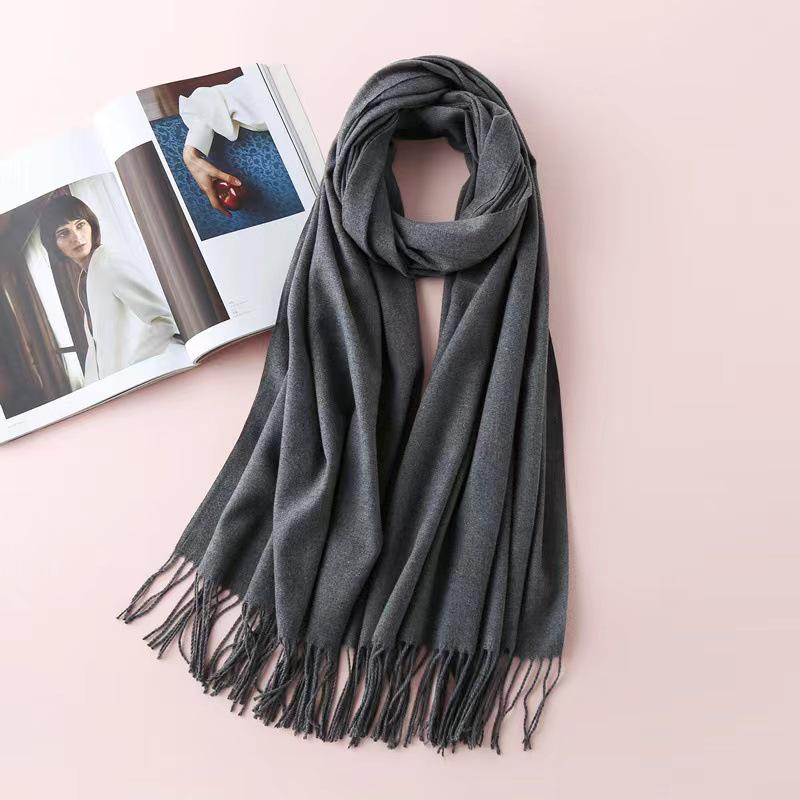 Women's High-End Red Imitation Cashmere Knit Shawl - Versatile & Fashionable