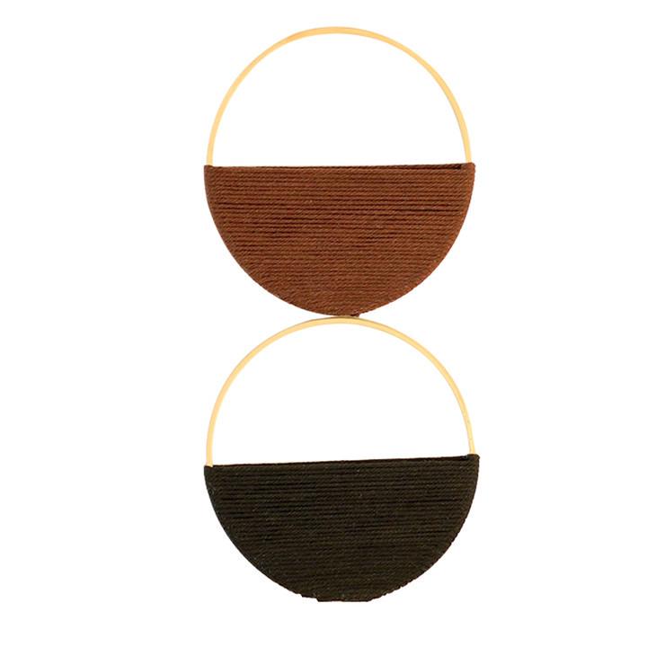 Handmade Bohemian Double Round Light Luxury Wall Shelf Hanging