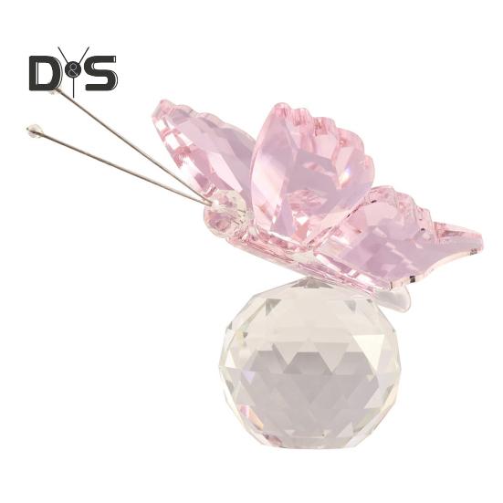 Ornamento Farfalla Cristallo Finto Desktop Farfalla Scintillante su Sfera da Collezione Figurine Farfalla Prismatiche per Scrivania Libreria Mensola