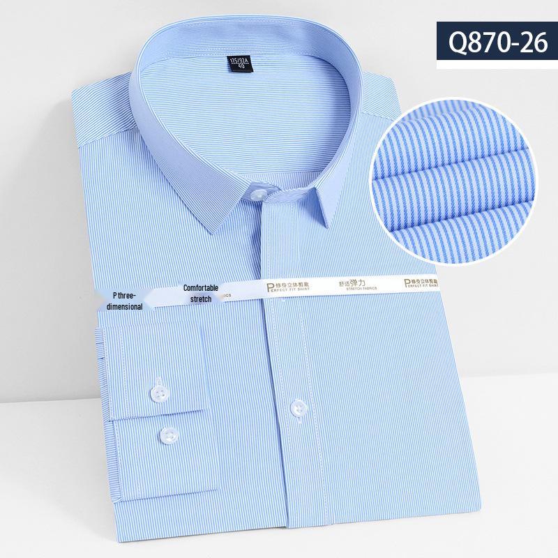 Men's 2026 Bamboo Fiber Slim Fit Long Sleeve Dress Shirt - Comfortable, Iron-Free Business Workwear