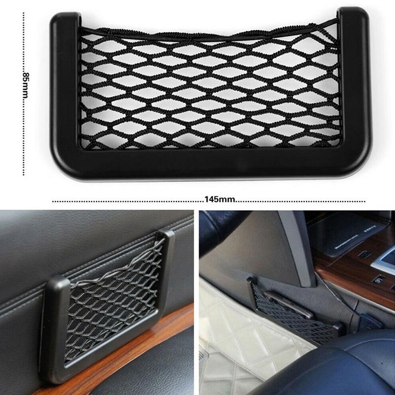 Auto Car Storage Net Bag Side Door Pocket Cellphone Holder Organizer Mesh Basket