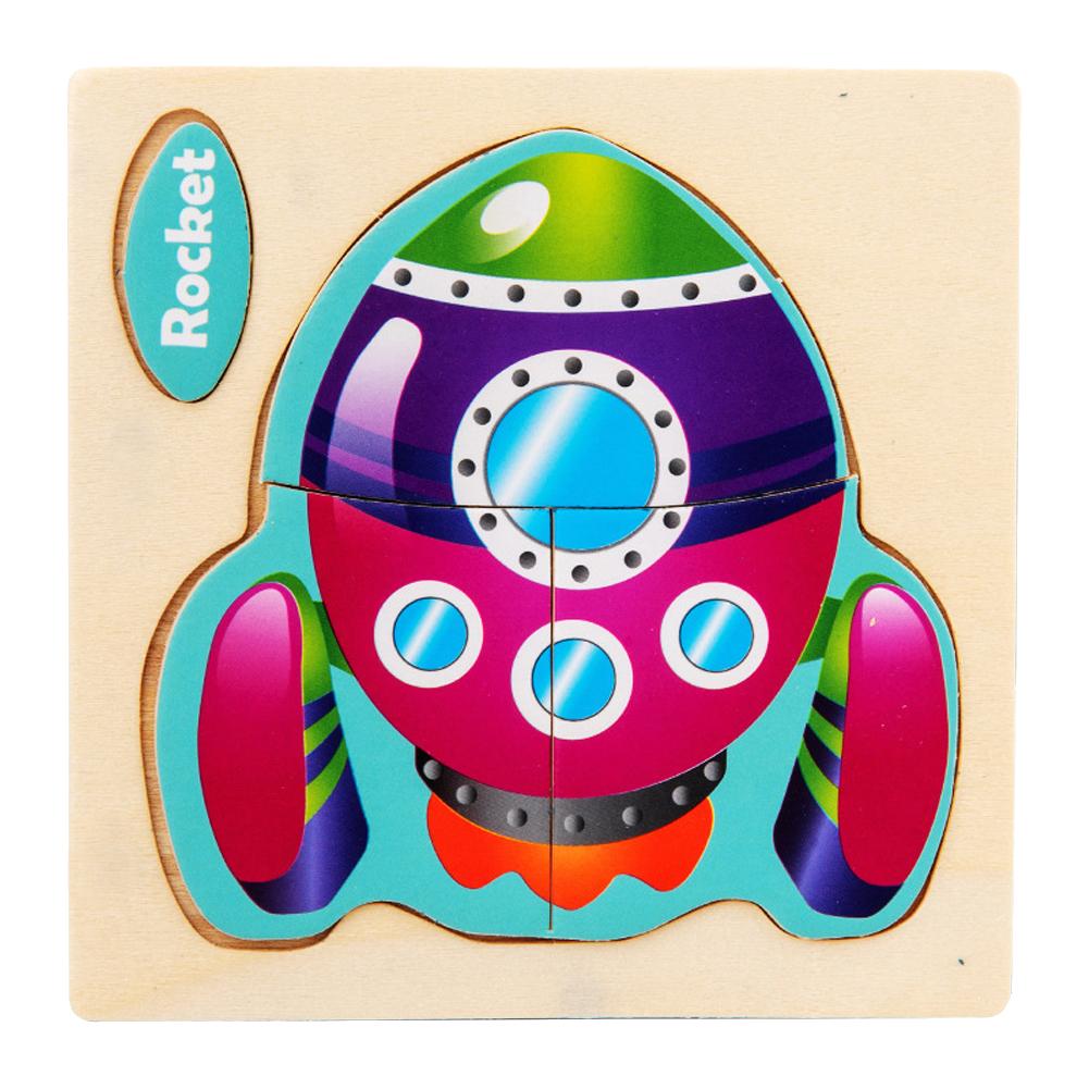 Wooden 3D Jigsaw Puzzle For Kids Educational Toys Cartoon Animal Vehicle Traffic Early Learning Intelligence Toy