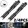 4PCS Mini LED Flashlight Pocket Pen Light Portable Waterproof Torch Using AAA Battery For Medical Outdoor Emergency Lamp