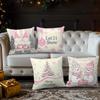 Pink-Printed Christmas Pillowcases: Let It Snow & Santa Gnomes! sofas, bedroom pillow covers, holiday gifts