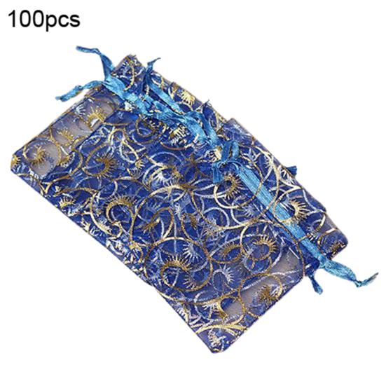 100Pcs Organza Gift Bags Jewellery Christmas Wedding Party Packing Pouches
