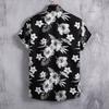Lapel Short Sleeve Men Shirt Buttons Closure Thin Anti-pilling Summer Flower Printed Hawaiian Shirt Beachwear