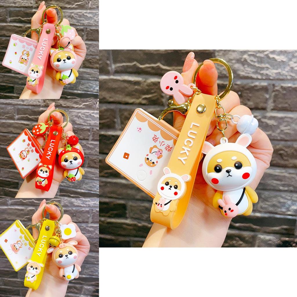 Adorable Cartoon Shiba Inu Keychain Resin Cute Trendy Dog Bag Accessory For Couples