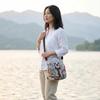 National Style Embroidery Double Shoulder Bag, Women's Small Bag, Hand-held and Cross-body Bag, Retro and Artistic Backpack