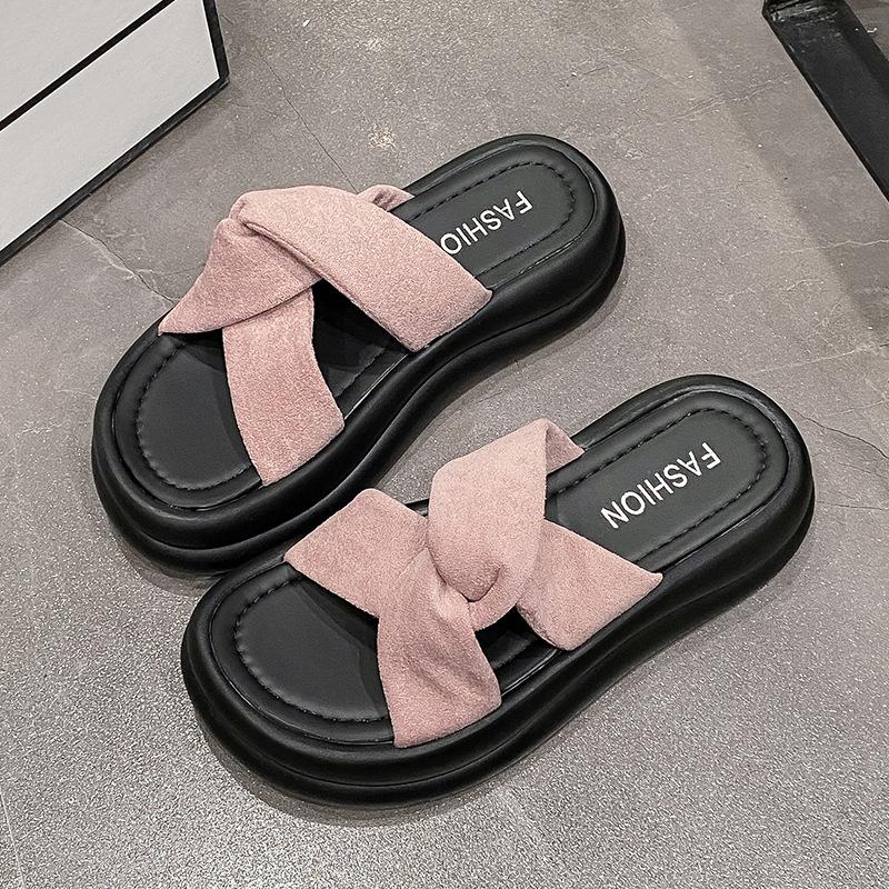 Platform Slippers Women Wear Fashion 2025 New Summer Medium and Increase The Temperament of Casual Flip-flops Casual Flip-flops