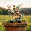 Fairy Deer Garden Stake, 2D Acrylic Fairy Tale Yard Art Stake, Forest Fairy Riding Deer Outdoor Decoration for Lawn Flower Bed Planter
