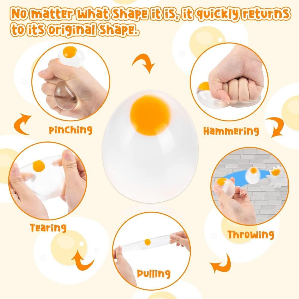 Zabawki Jajko Squishy do Redukcji Stresu - Rozciągliwe Zabawki Fidget do Ściskania dla Dzieci i Dorosłych, Sensoryczne Upominki na Imprezę Przeciw Lękom, Prezenty Wielkanocne