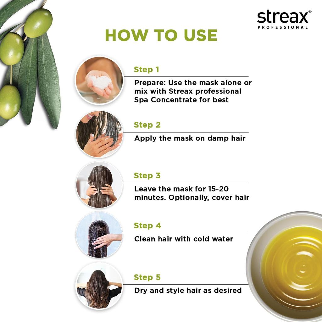 Streax Mascarilla Capilar Nutritiva Profesional de Spa para Cabello Muy Seco Dañado 200G Paquete de 1 Tratamiento Hidratante Revitalizante