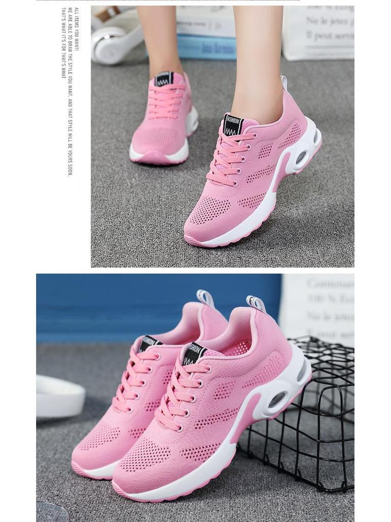 Korean Style Plus Size Women's Mesh Fly-Knit Sneakers - Versatile & Comfortable Casual Shoes