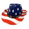 Vind Amerikansk Flagga Självständighetsdagen Hatt Västerländsk Cowboyhatt Herr Jazzhatt Skugga Hög hatt