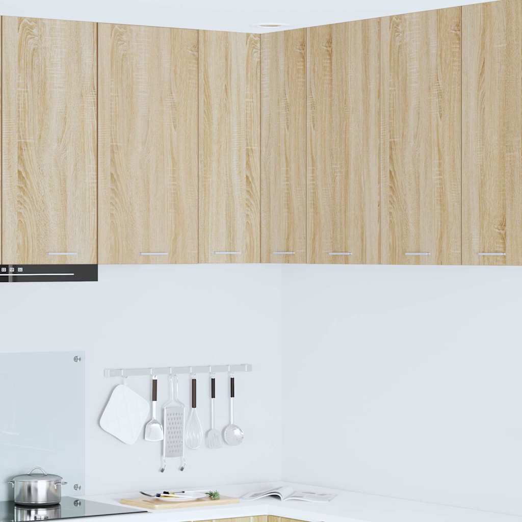 Hanging Cabinet with Storage Sonoma Oak and White 57 X 57 X 80 Cm