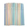 Food Grade Colored Flexible Plastic Drinking Straws For Juice And Milk Tea 100 Pack