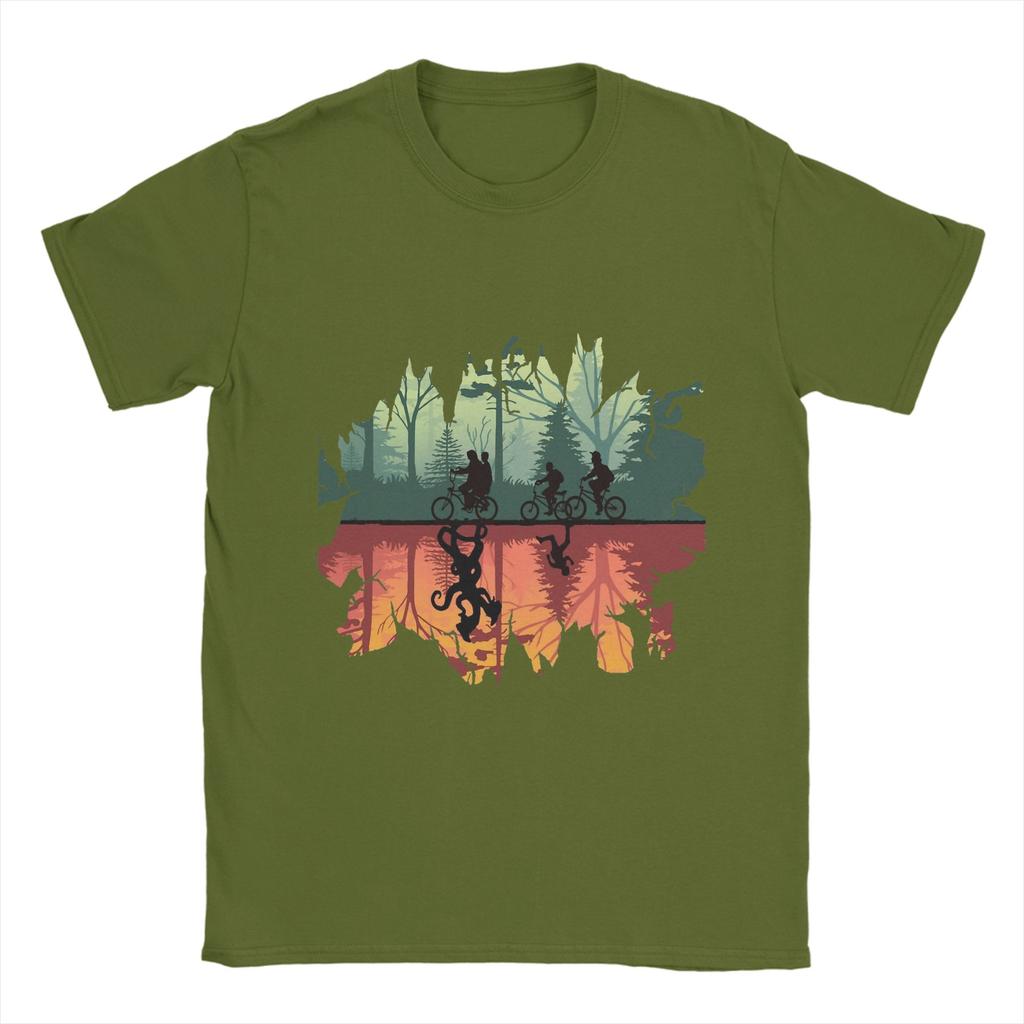 Stranger The Upside Down Pure Cotton T-Shirt For Mens Beach  Y2K Casual T-Shirts Comfortable Popular Tee Wholesale Tops