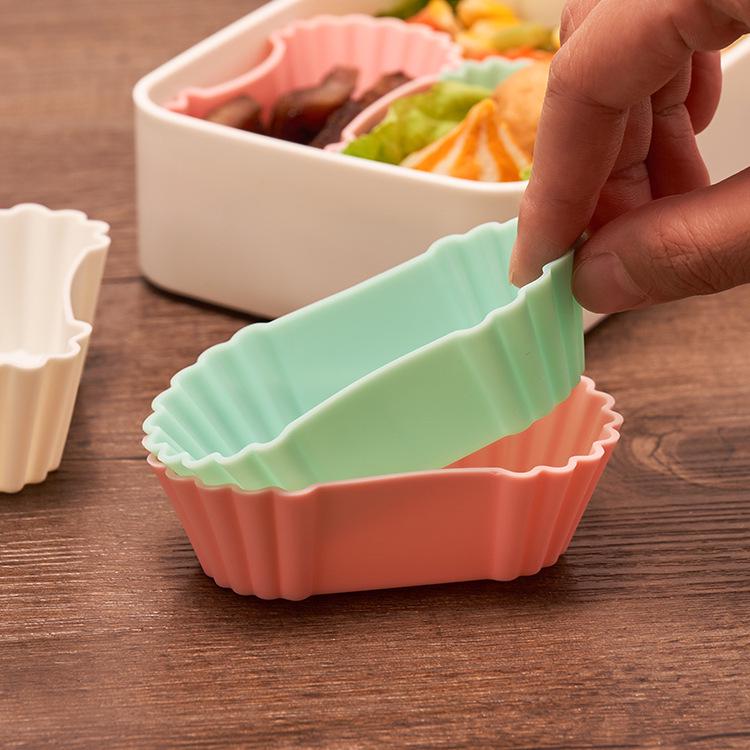Colorful Silicone Bento Divider Cup - Reusable Lunch Box Vegetable Separator